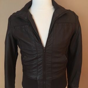 Faux leather brown bomber jacket worn 2 times.